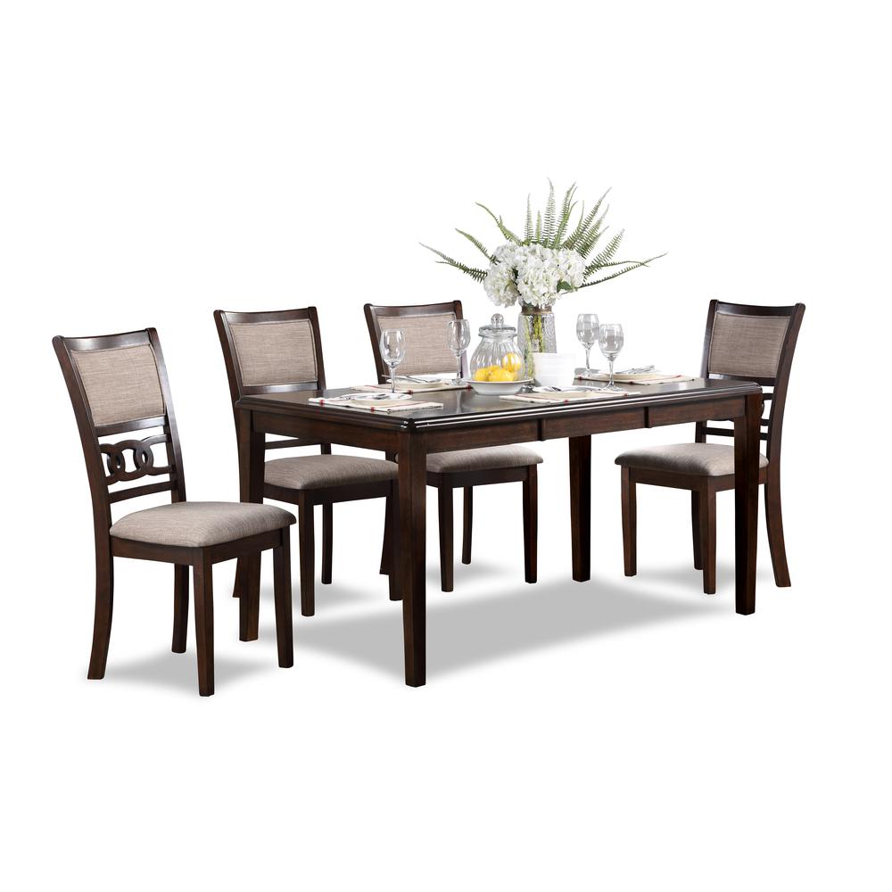 Gia 5-Piece 60" Wood Rectangular Dining Set with 4 Chairs in Cherry. Picture 6