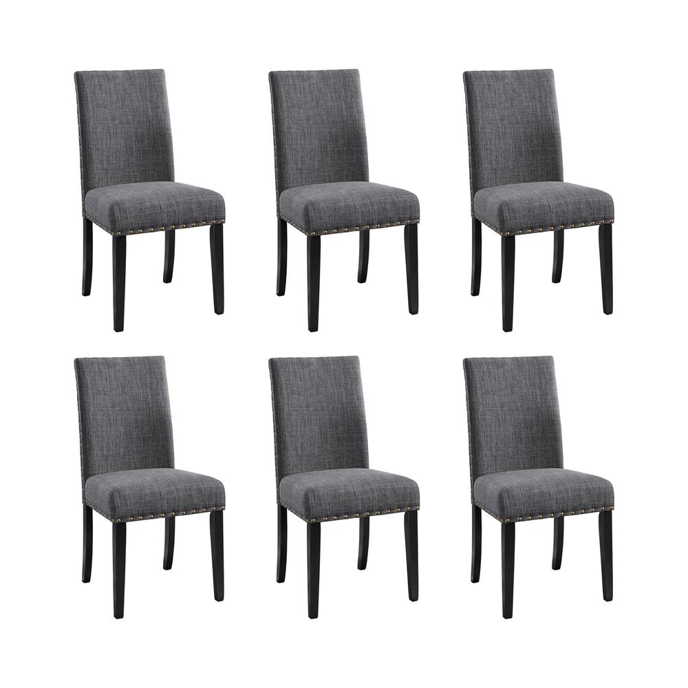 Crispin Granite Gray Solid Wood Dining Chair (Set of 6). Picture 1