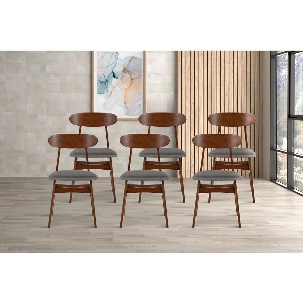 Morocco Dark Gray Solid Wood Dining Chair (Set of 6). Picture 8