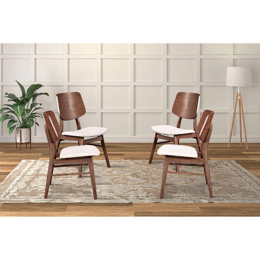 Oscar Walnut Solid Wood Dining Chair (Set of 4). Picture 7
