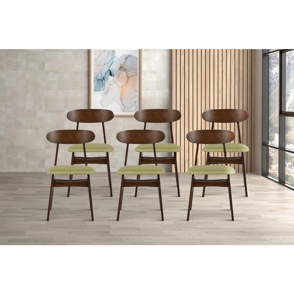 Morocco Green Solid Wood Dining Chair (Set of 6). Picture 8