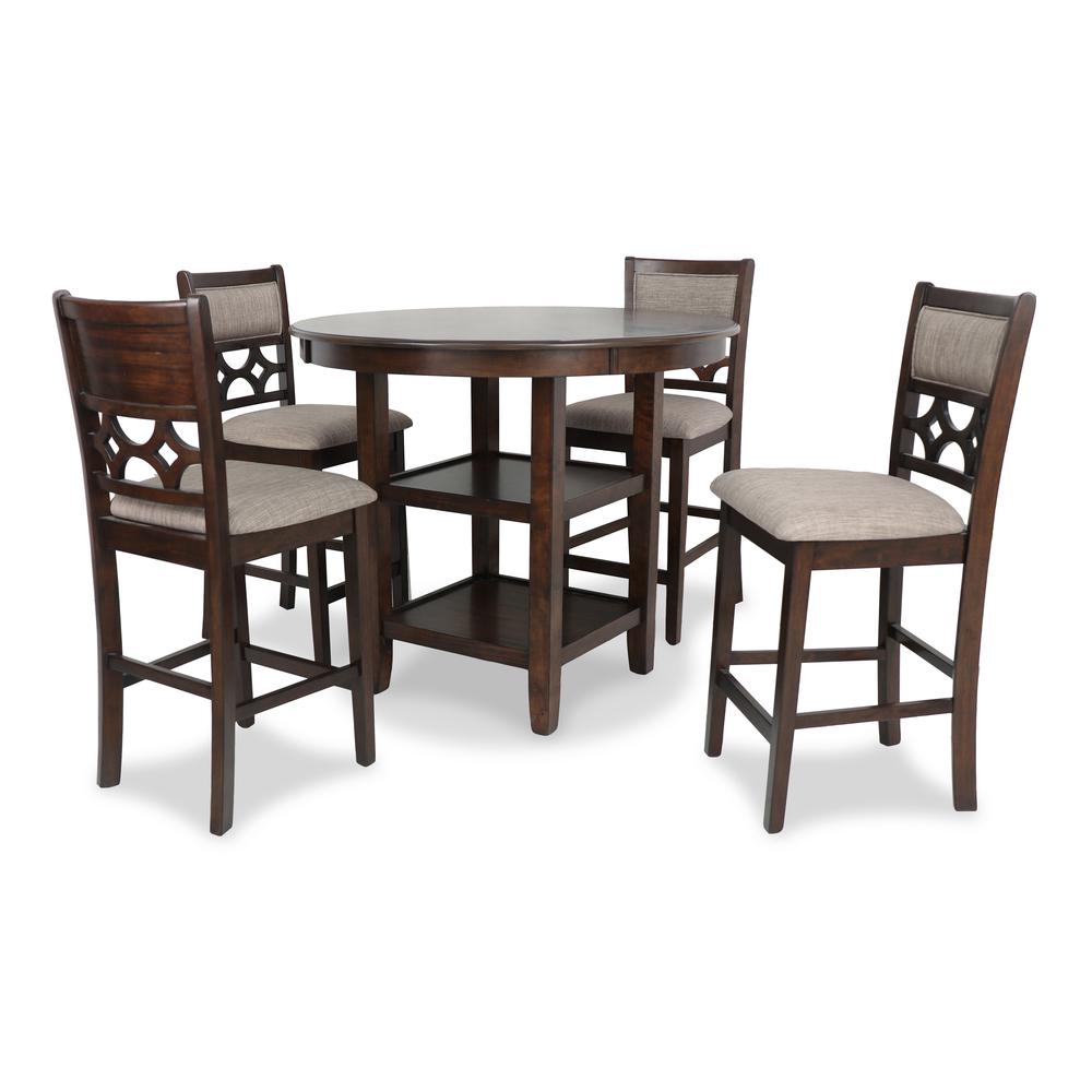 Furniture Mitchell 5-Piece Transitional Wood Counter Set in Cherry. Picture 1