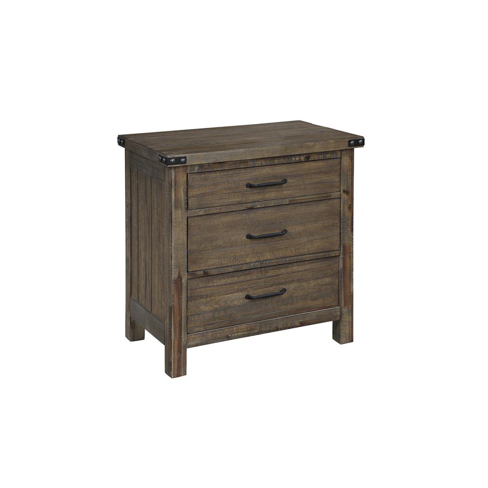 Furniture Galleon Solid Wood Nightstand in Walnut. Picture 1