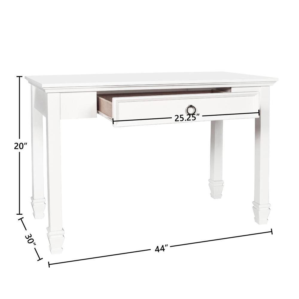 Furniture Tamarack Soild Wood 1-Drawer Desk in  White. Picture 6