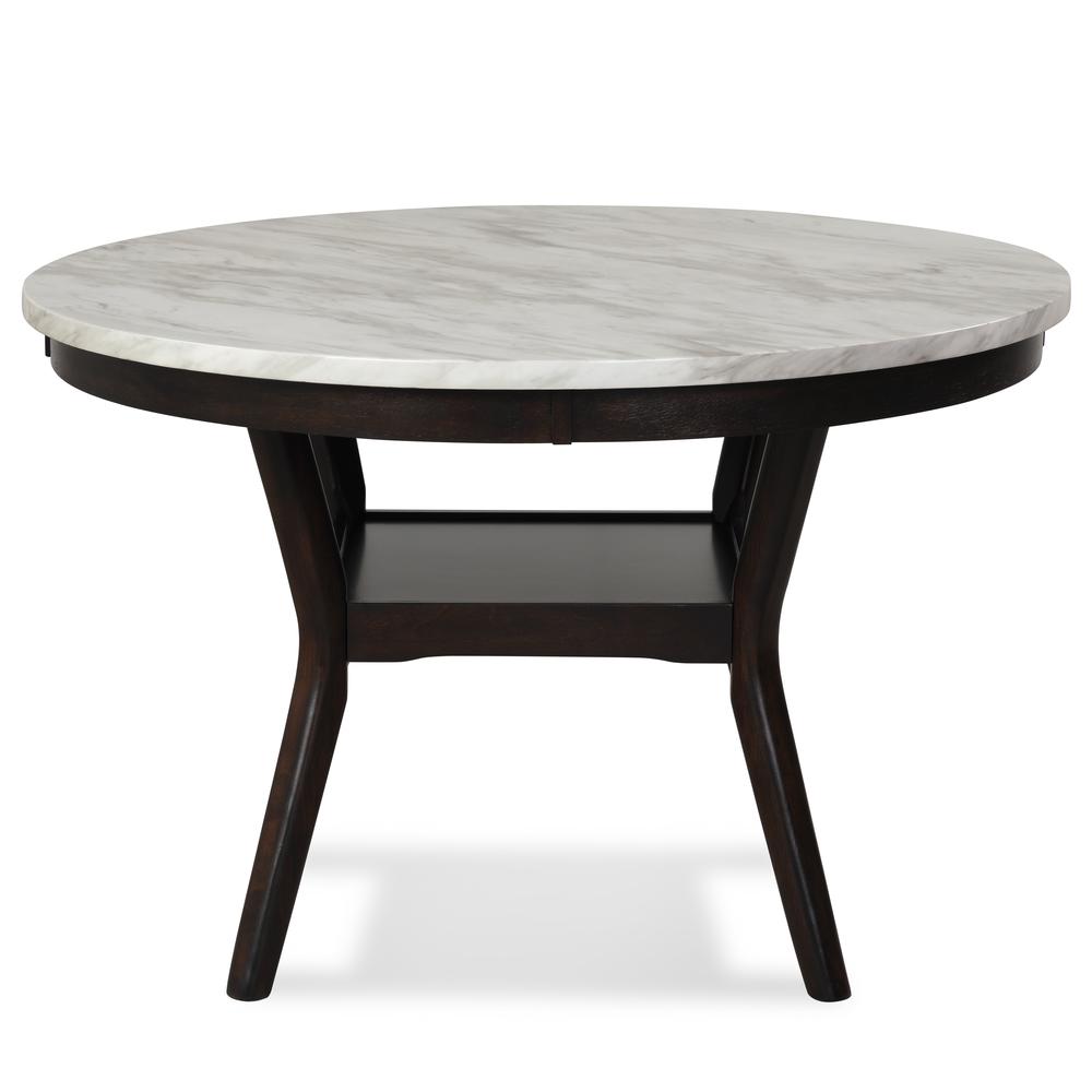 Furniture Celeste Faux Marble & Wood Dining Table in Espresso. Picture 1