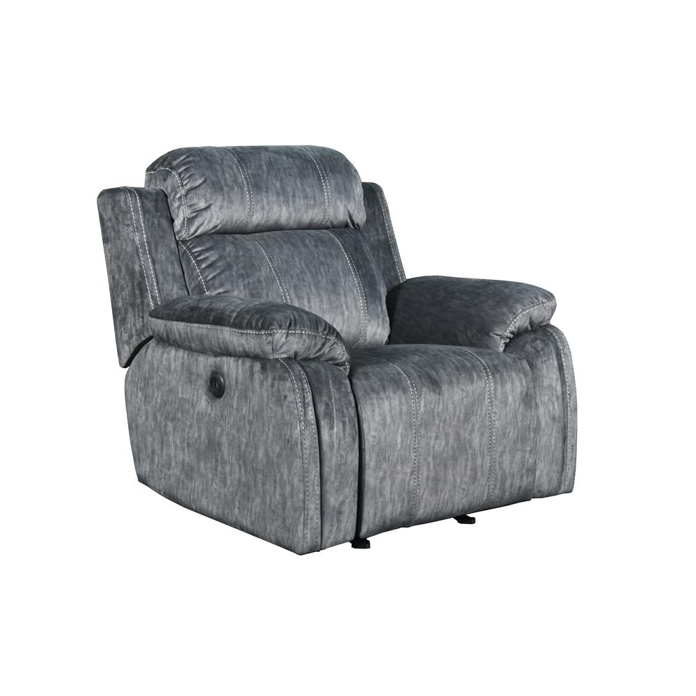 Furniture Tango Glider Recliner with Polyester Fabric in Shadow Gray. Picture 1