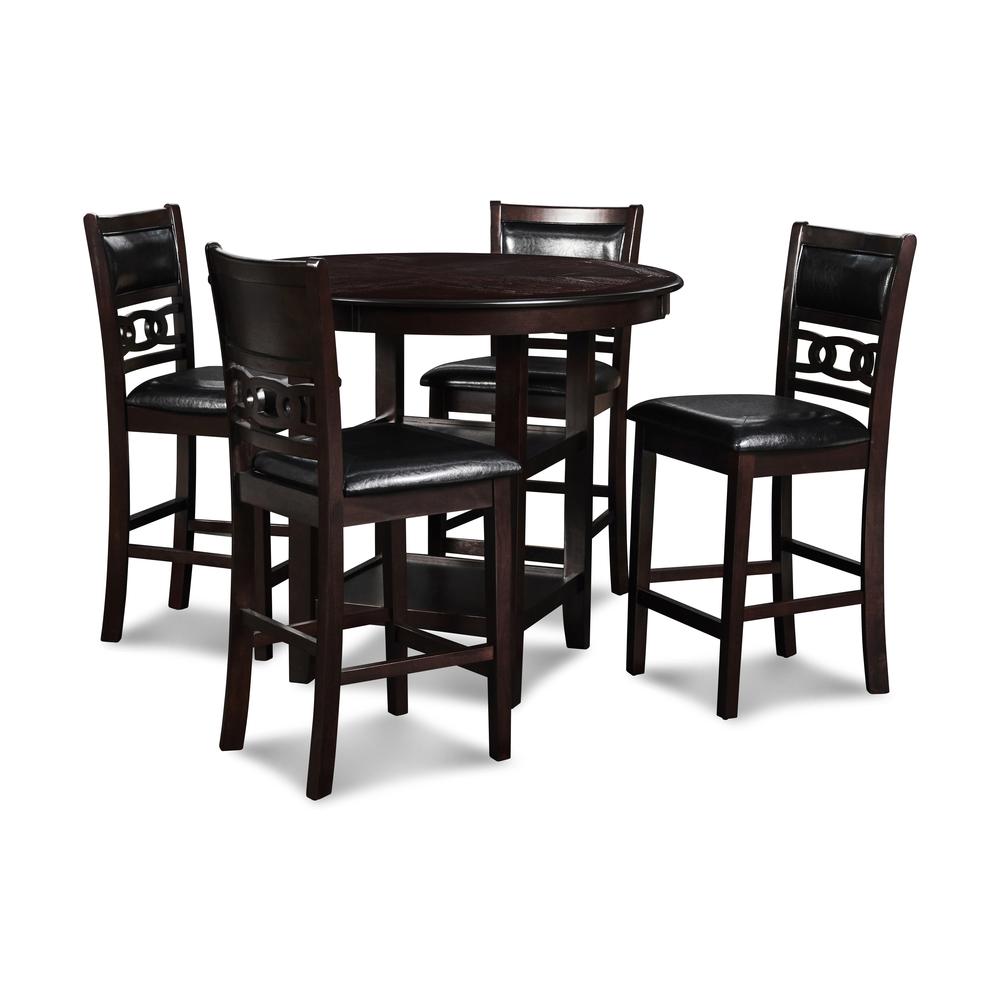 Furniture Gia 5-Piece Transitional Wood Dining Set in Ebony. Picture 7