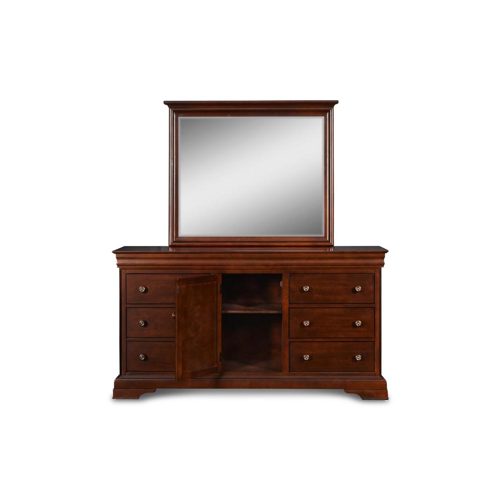 Furniture Versailles Solid Wood Engineered Wood Dresser in Cherry. Picture 7