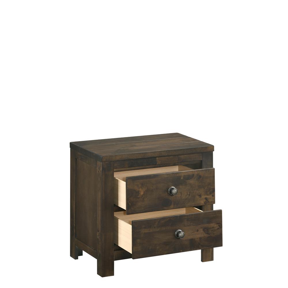Furniture Blue Ridge Solid Wood Bedroom Nightstand in Rustic Gray. Picture 2