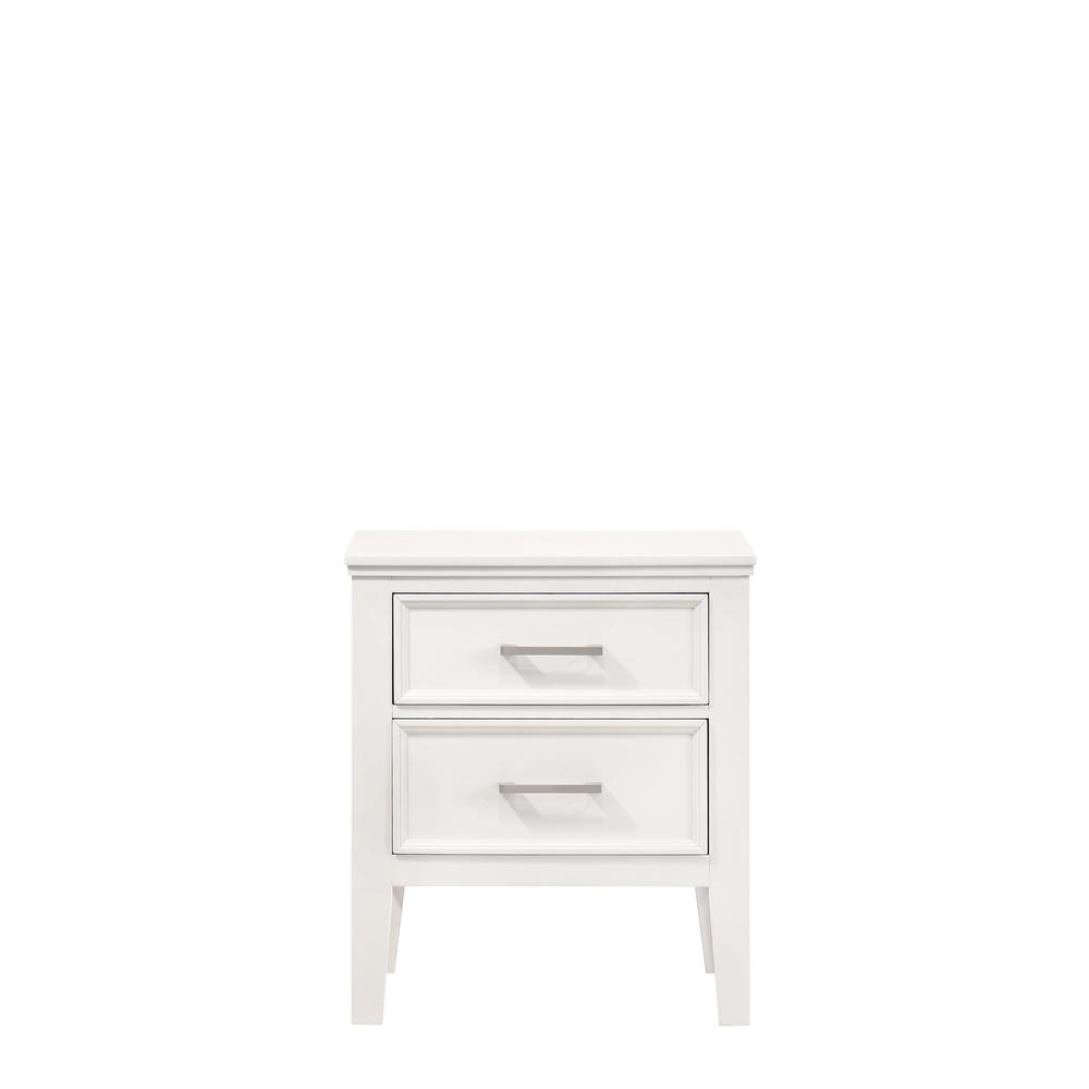 Furniture Andover Wood Nightstand with 2 Drawers in White. Picture 3