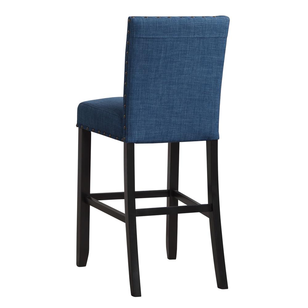 Furniture Crispin Solid Wood 29" Barstool - Marine Blue (Set of 2). Picture 4