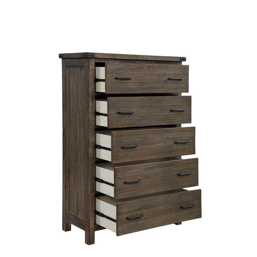 Furniture Galleon Solid Wood 5-Drawer Bedroom Chest in Walnut. Picture 4