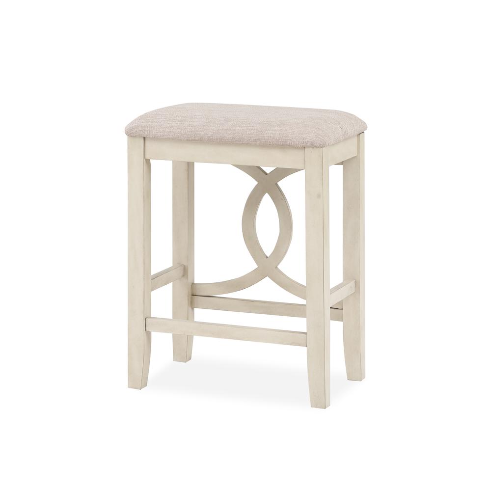 Bella Wood Counter Stool with Fabric Seat in Bisque Beige (Set of 2). Picture 1