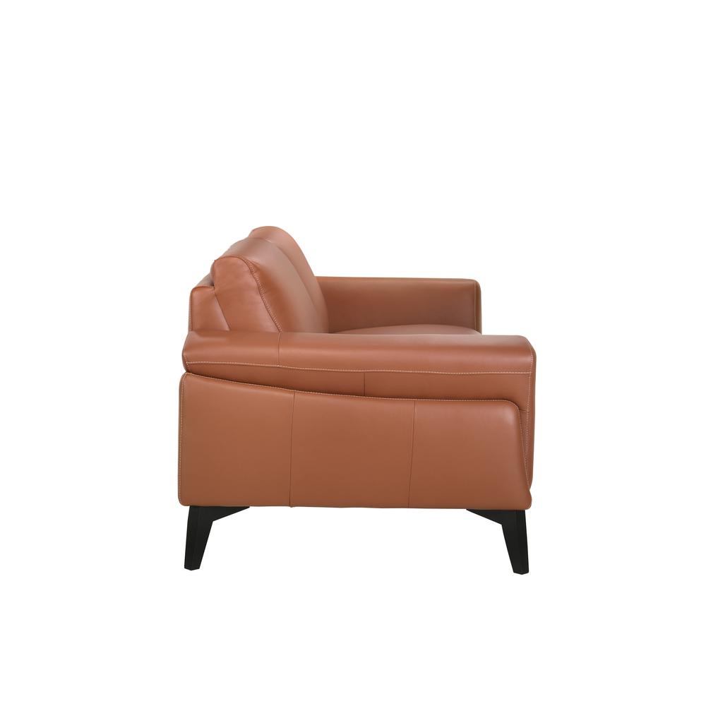 Furniture Como Leather Upholstered Sofa in Terracotta. Picture 3