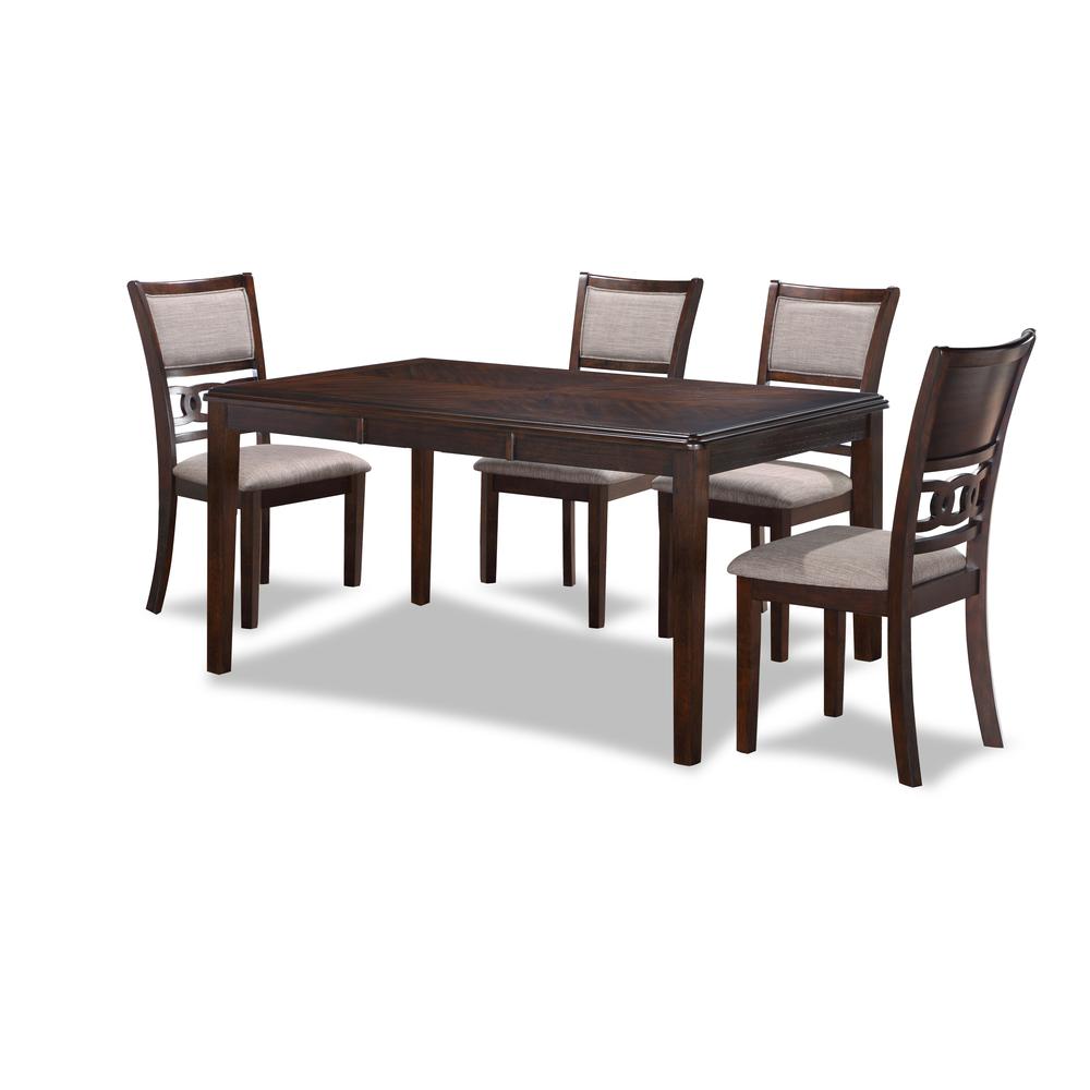 Gia 5-Piece 60" Wood Rectangular Dining Set with 4 Chairs in Cherry. Picture 7