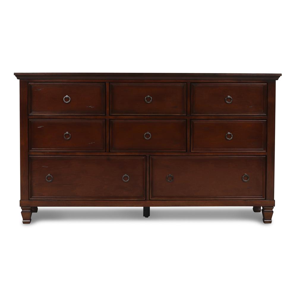 Furniture Tamarack Solid Wood 8-Drawer Dresser in Brown Cherry. Picture 2