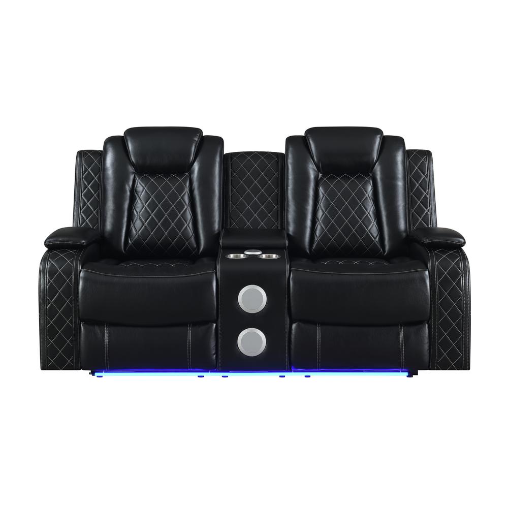 Orion Console Loveseat W/ Pwr Fr & Hr-Black. Picture 3