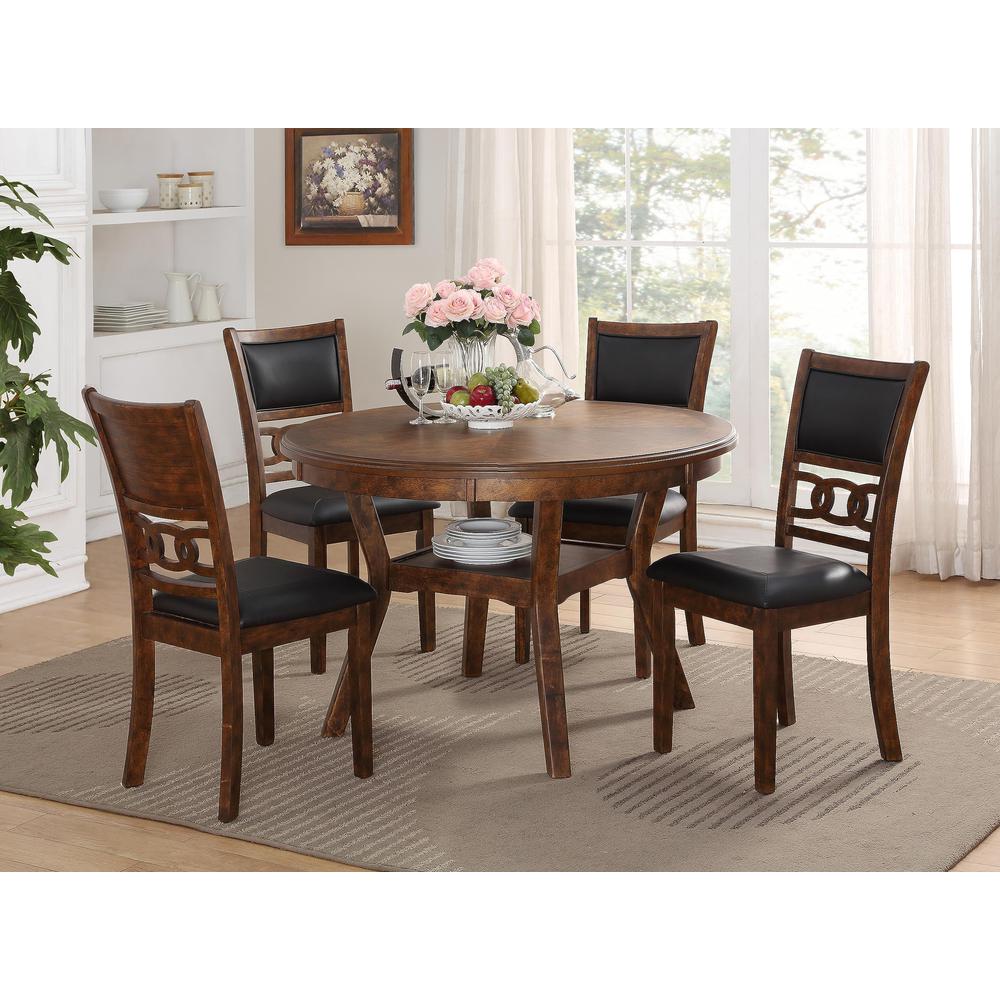 Gia Brown Wood Dining Chair with PU Seat (Set of 4). Picture 7