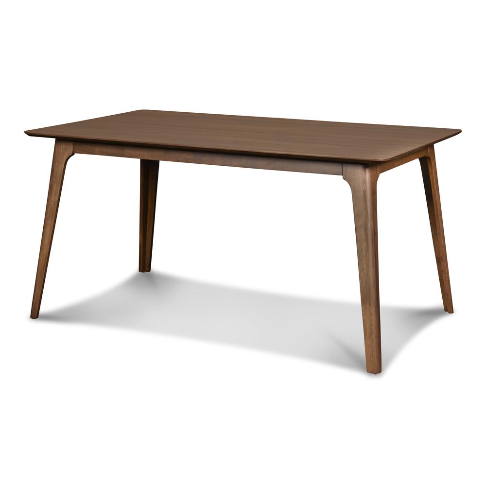 Furniture Oscar 59" Solid Wood Retangular Dining Table in Walnut. Picture 1