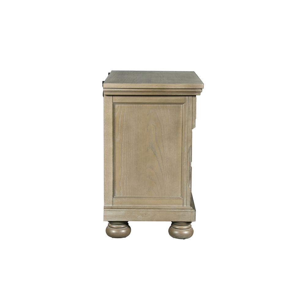 Furniture Allegra 3-Drawer Wood Nightstand in Pewter. Picture 7