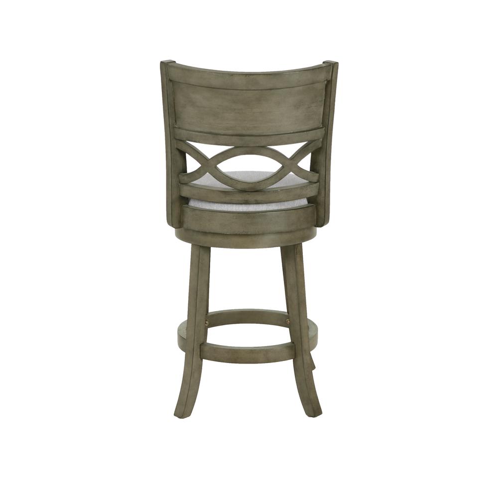 Manchester 24" Solid Wood Counter Stool with Fabric Seat in Ant Gray. Picture 3