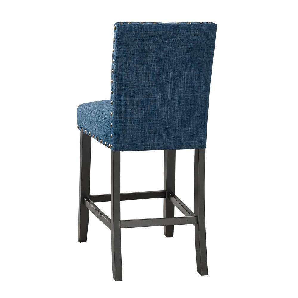 Furniture Crispin 25" Fabric Counter Chairs in Blue (Set of 2). Picture 3