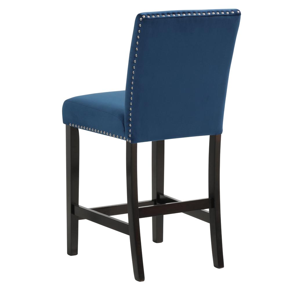 Furniture Celeste 39.5" Wood Counter Chair in Blue (Set of 2). Picture 5