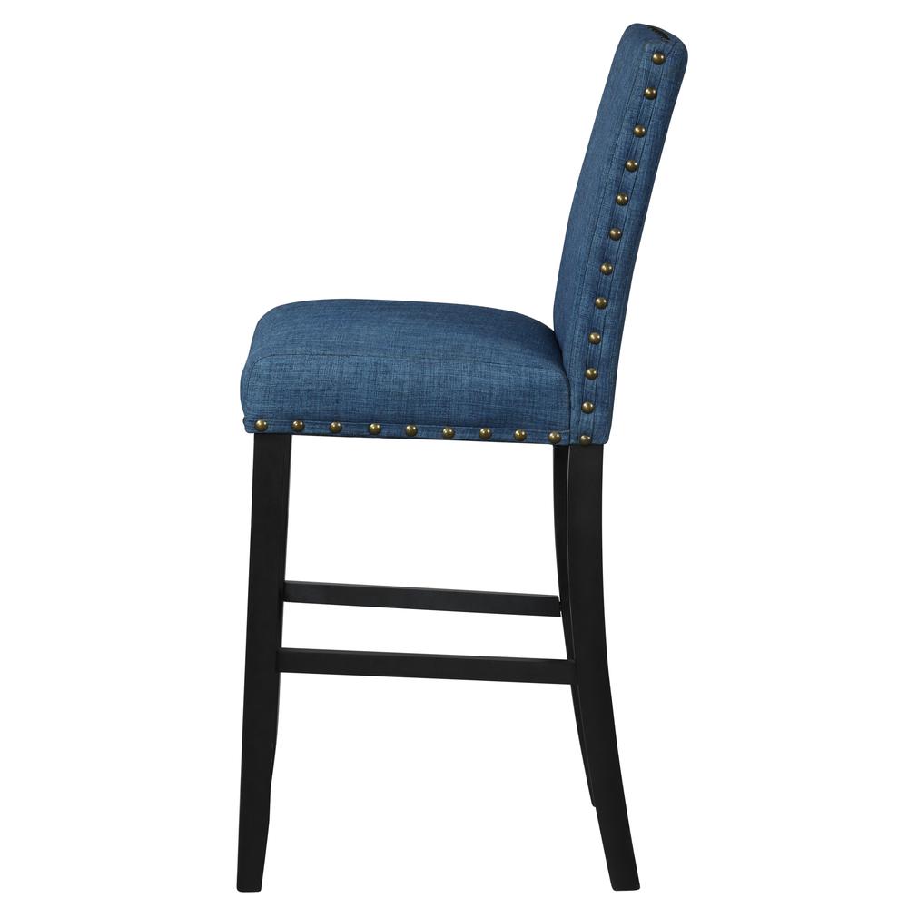 Furniture Crispin Solid Wood 29" Barstool - Marine Blue (Set of 2). Picture 3