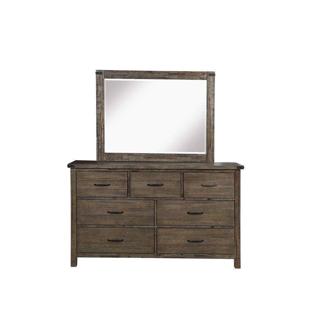 Furniture Galleon 7-Drawer Solid Wood Dresser in Walnut. Picture 2