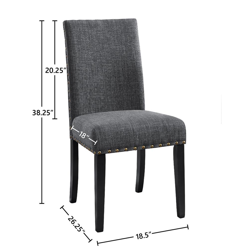 Furniture Crispin 19" Fabric Dining Chairs in Gray (Set of 2). Picture 4