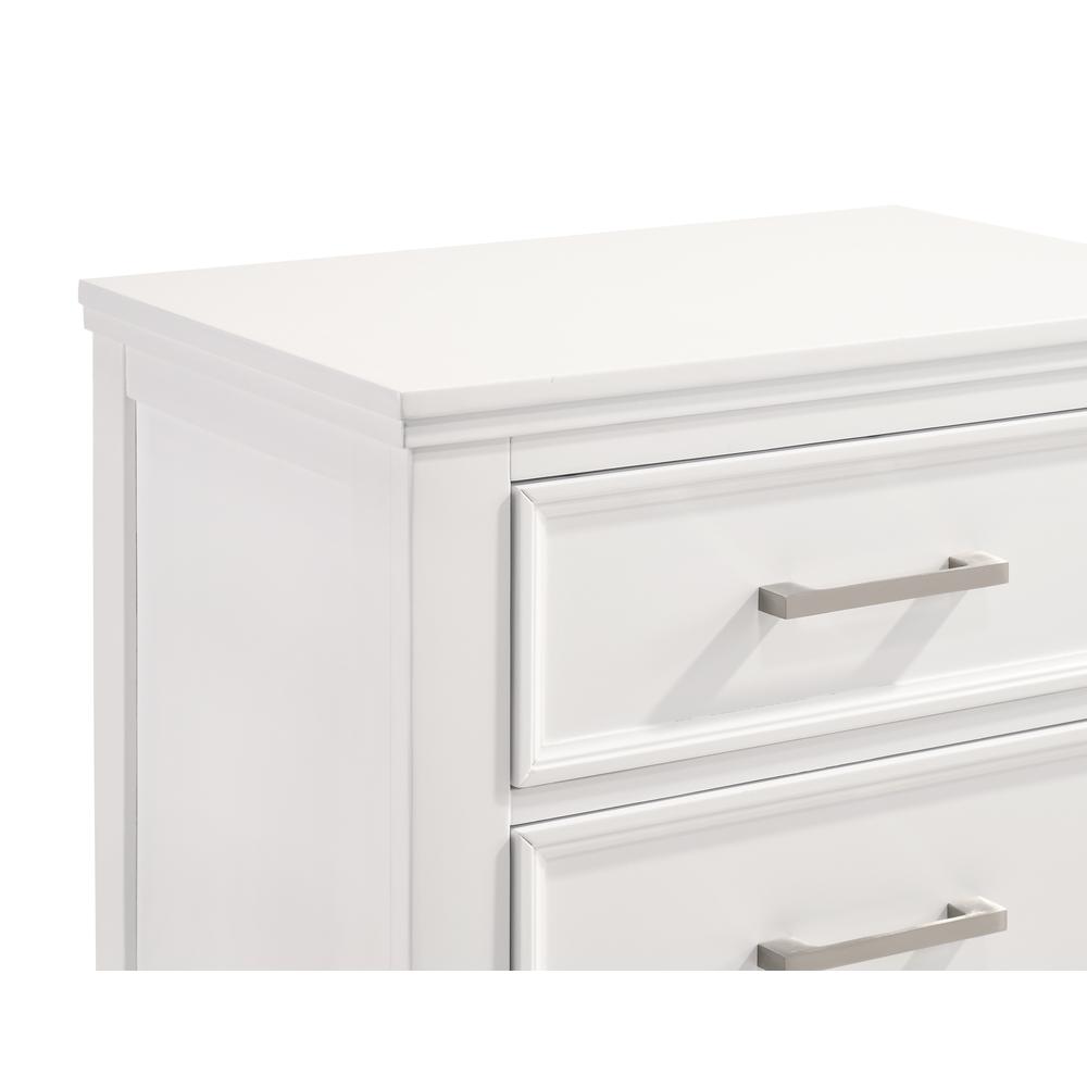 Furniture Andover Wood Nightstand with 2 Drawers in White. Picture 5