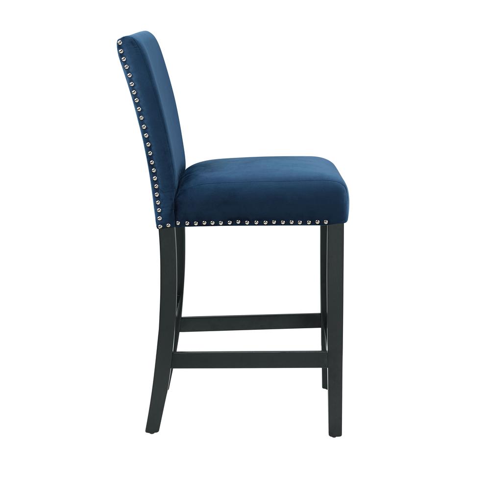 Furniture Celeste 39.5" Wood Counter Chair in Blue (Set of 2). Picture 4