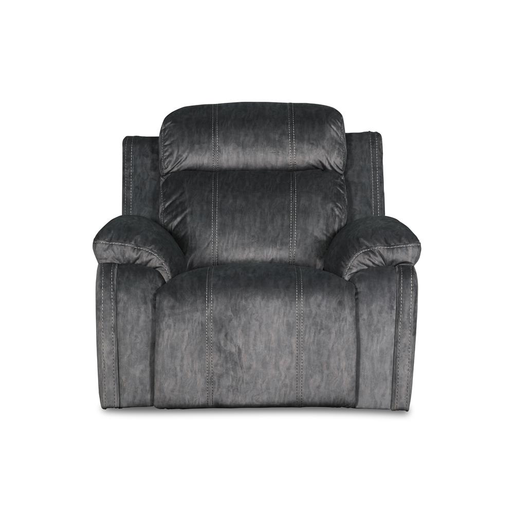 Furniture Tango Polyester Fabric Glider Recliner in Shadow Gray. Picture 2