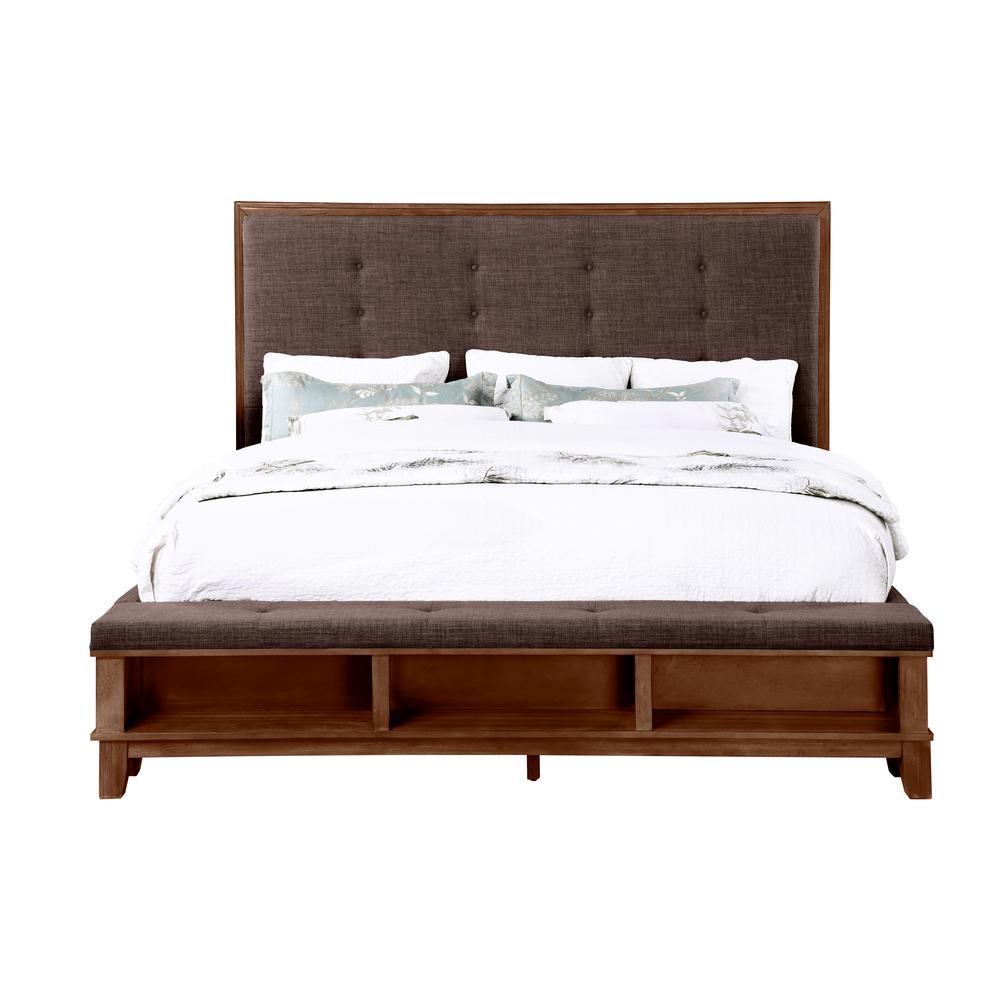 Furniture Cagney Contemporary Solid Wood 6/6 Ek Bed in Brown. Picture 2