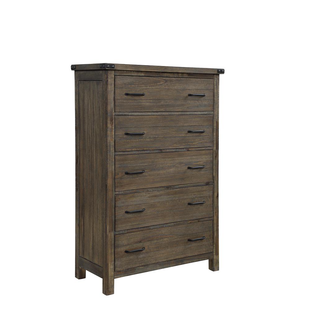 Furniture Galleon Solid Wood 5-Drawer Bedroom Chest in Walnut. Picture 1
