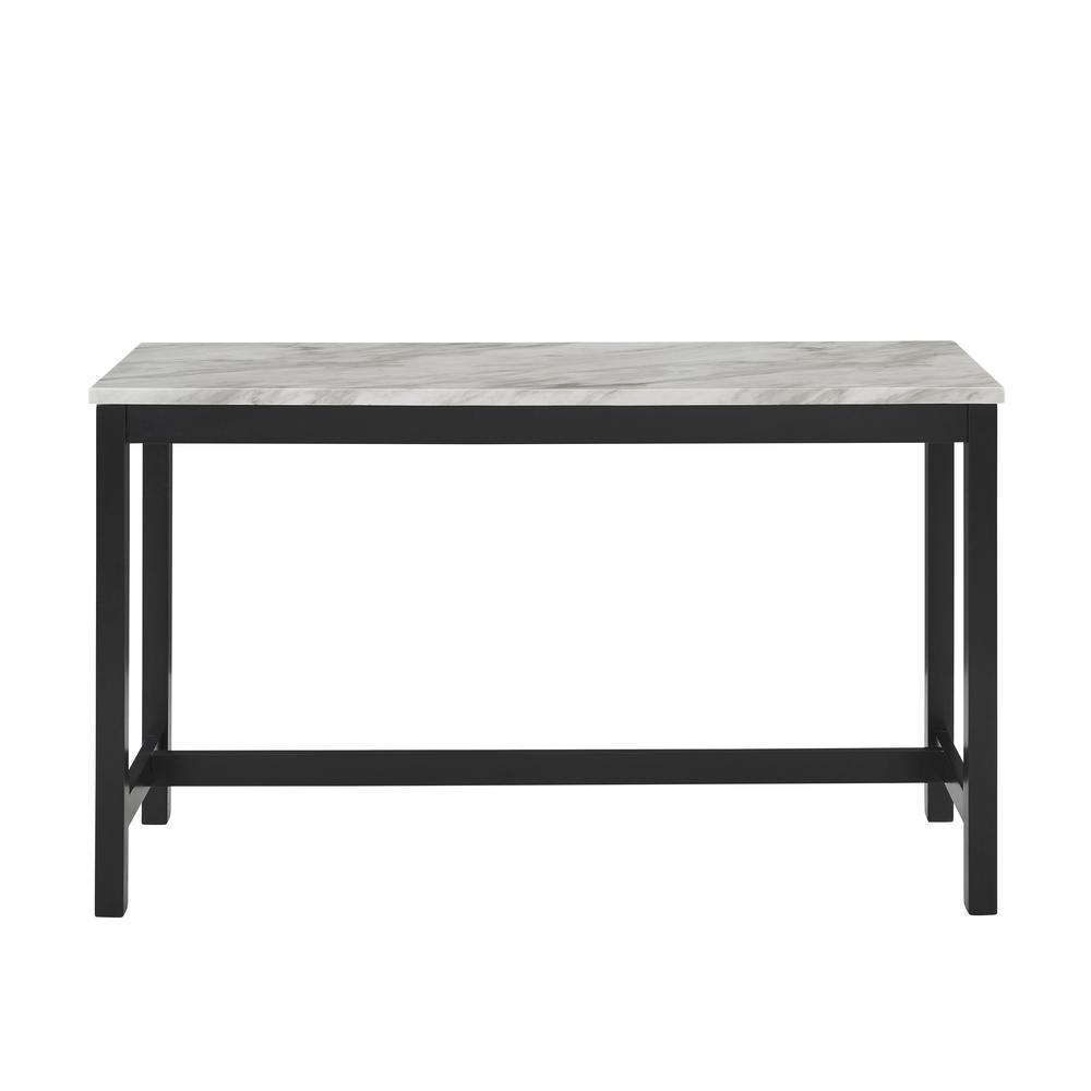 Furniture Celeste 4-Piece Faux Marble & Wood Bar Set in Black. Picture 5