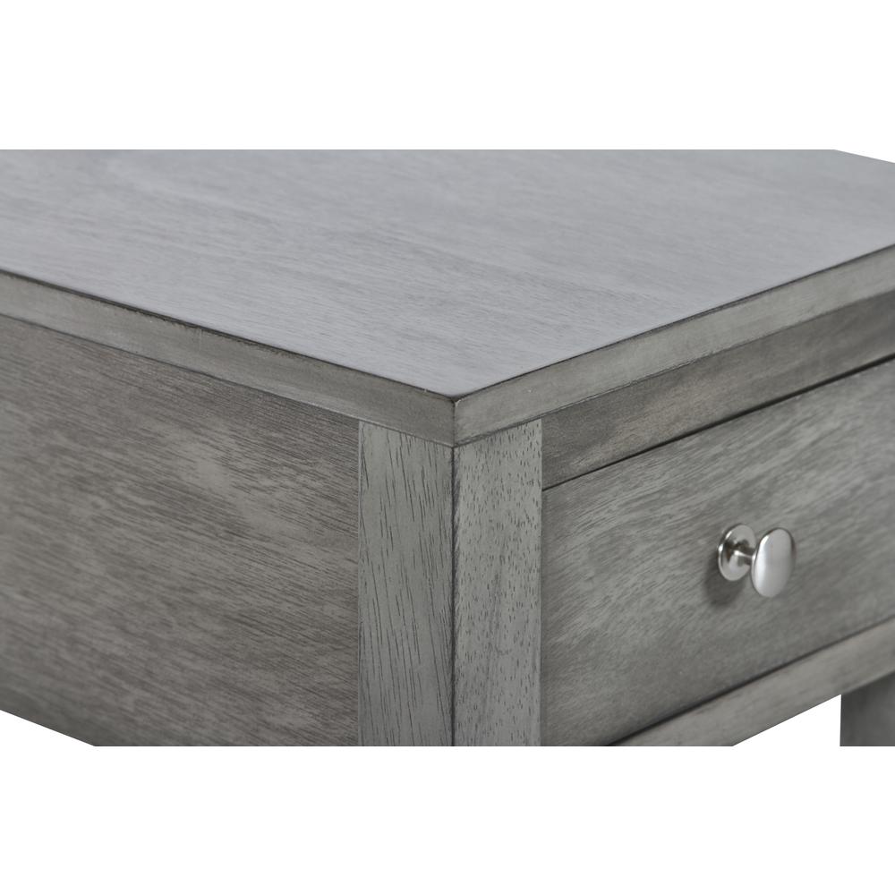 Furniture Noah 1-Drawer Faux Marble & Wood End Table in Gray. Picture 4