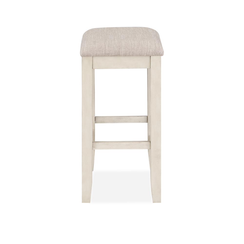 Bella Wood Counter Stool with Fabric Seat in Bisque Beige (Set of 2). Picture 3