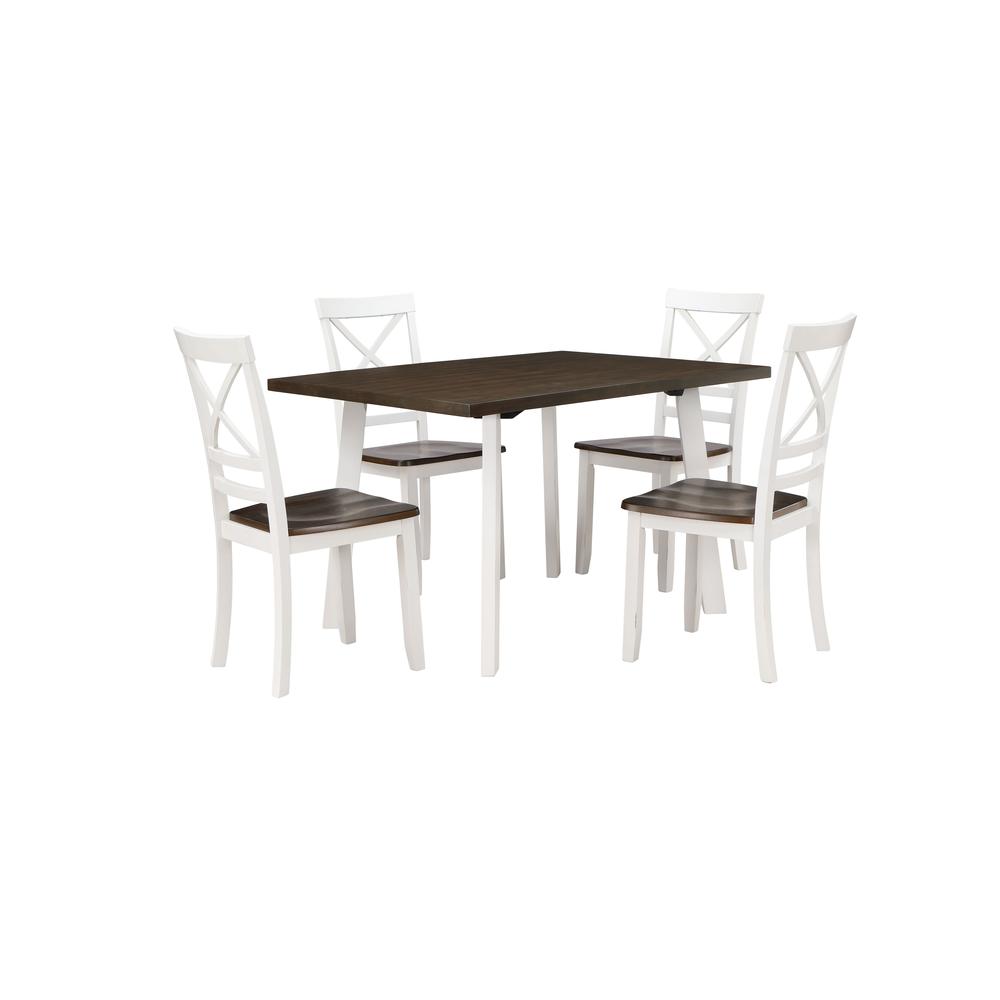 Ivy Lane 5 Pc Dining Set, Table & 4 Chairs- Buttermilk. Picture 1