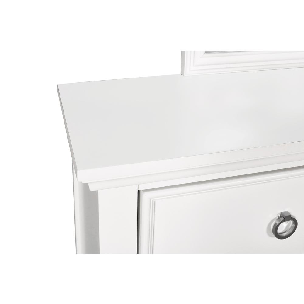 Furniture Tamarack Wood 8-Drawer Dresser with Mirror in White. Picture 4