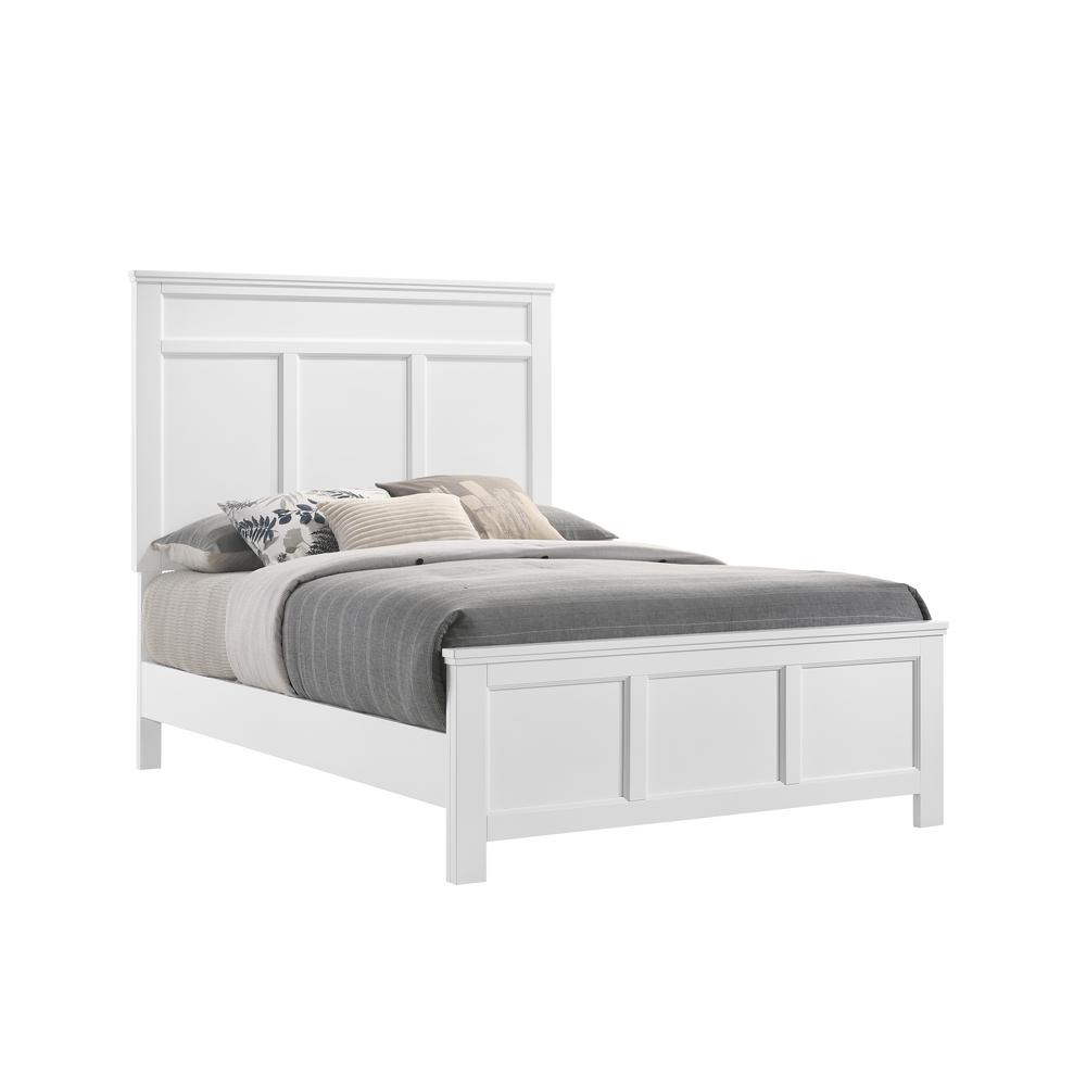 Furniture Andover Traditional Twin Size Wood Bed in White. Picture 1