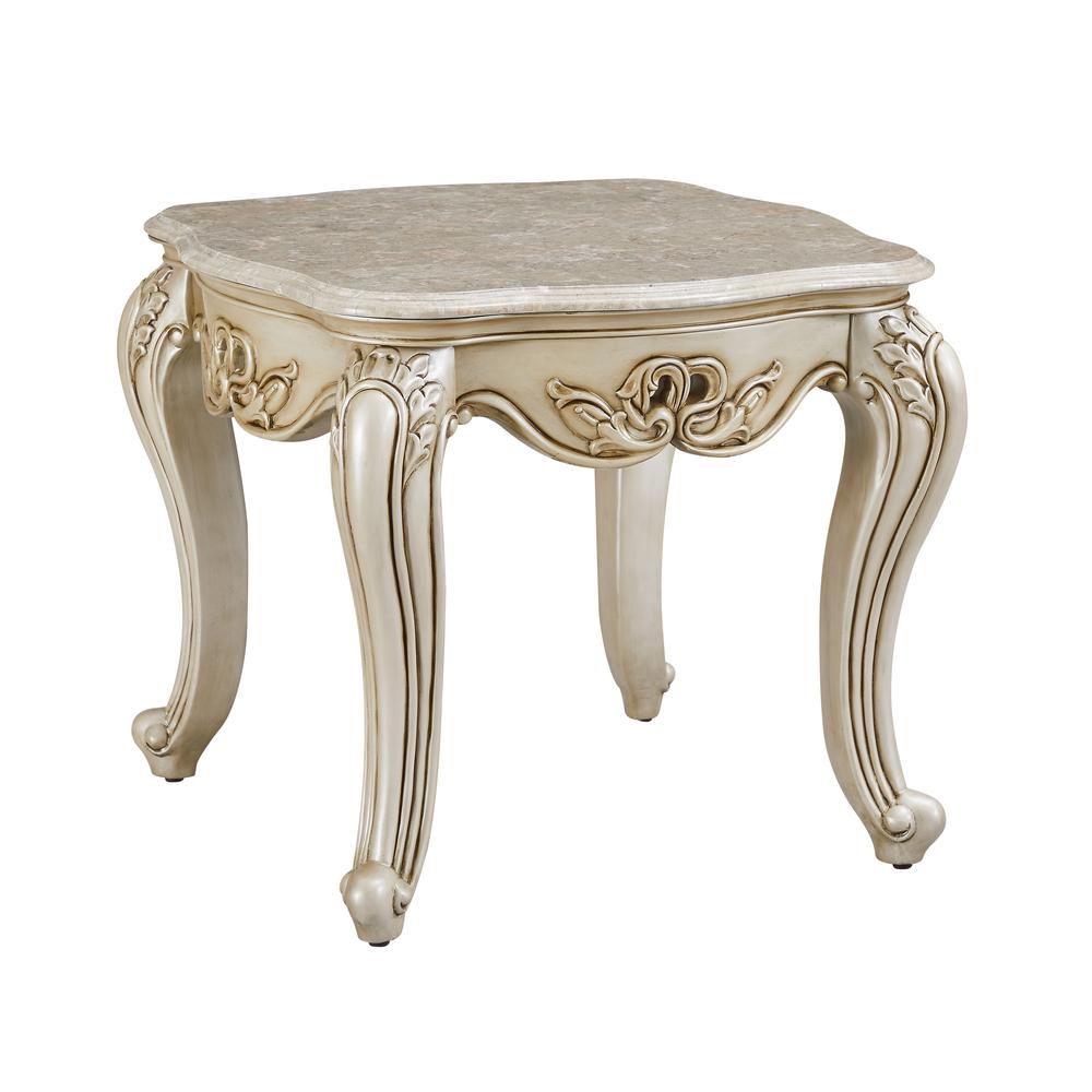 Furniture Monique Wood Square End Table in Champagne Gold. Picture 1