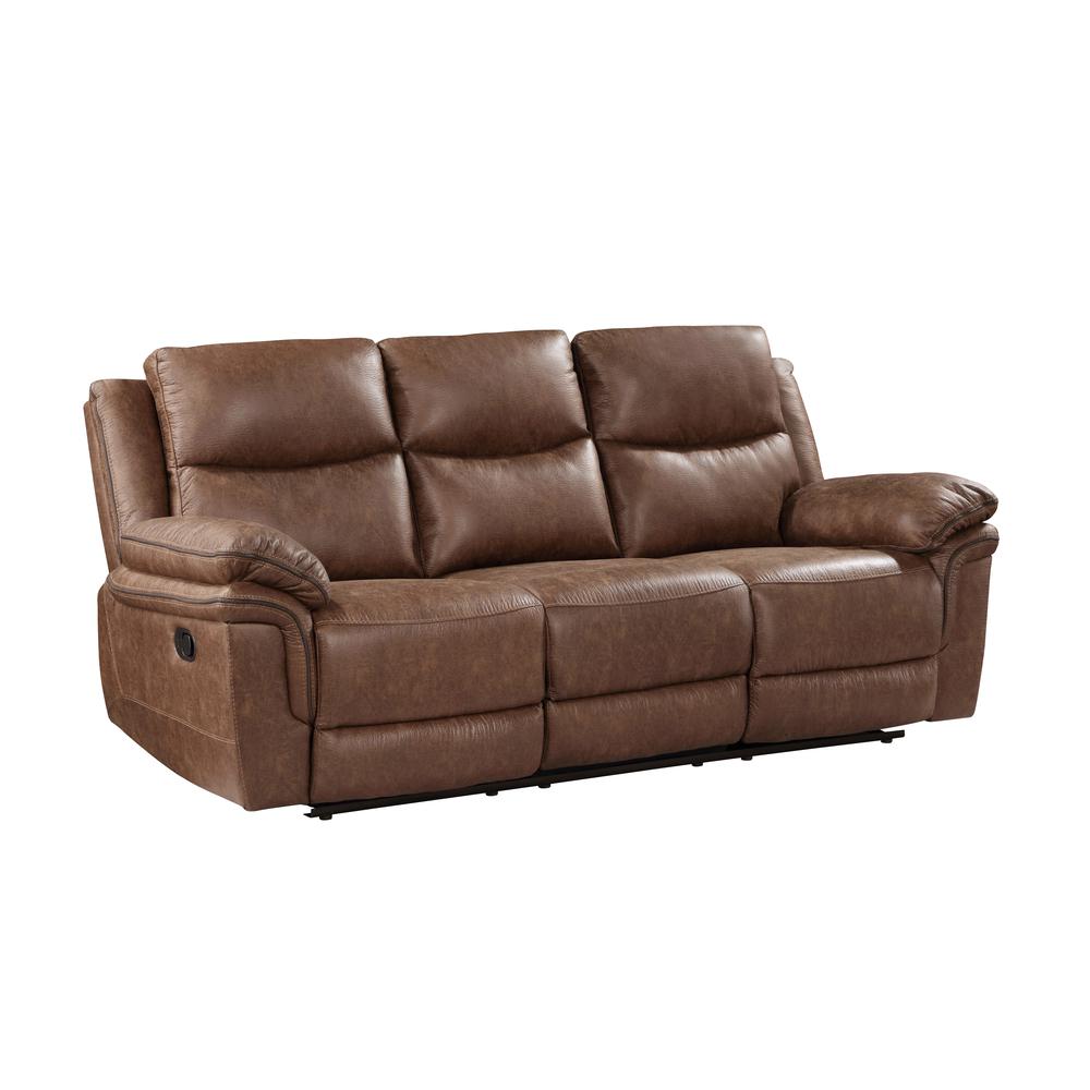 Ryland Sofa W/Dual Recliner- Brown. Picture 1