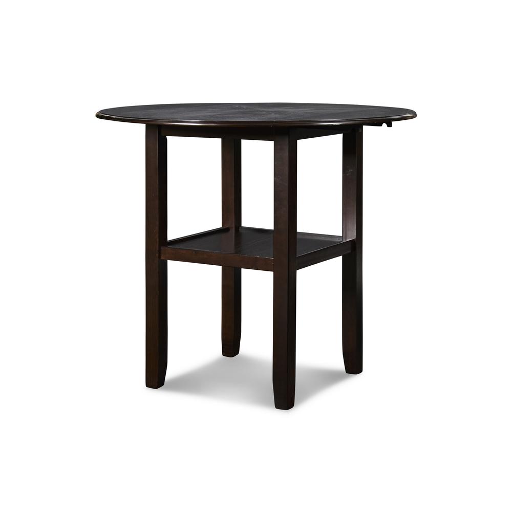 Furniture Gia Solid Wood Counter Drop Leaf Table  Chairs in Ebony. Picture 5