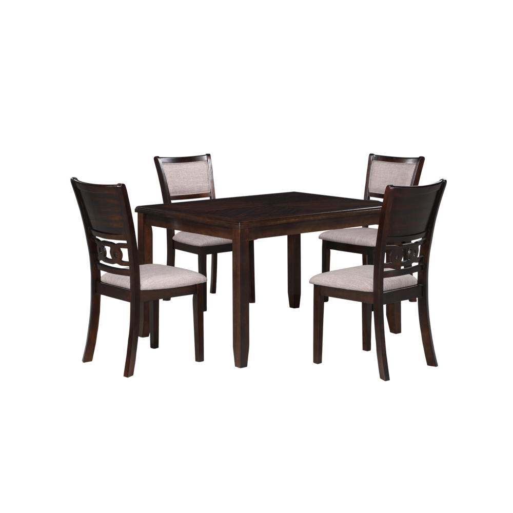 Gia 5-Piece 48" Wood Rectangular Dining Set with 4 Chairs in Cherry. Picture 5