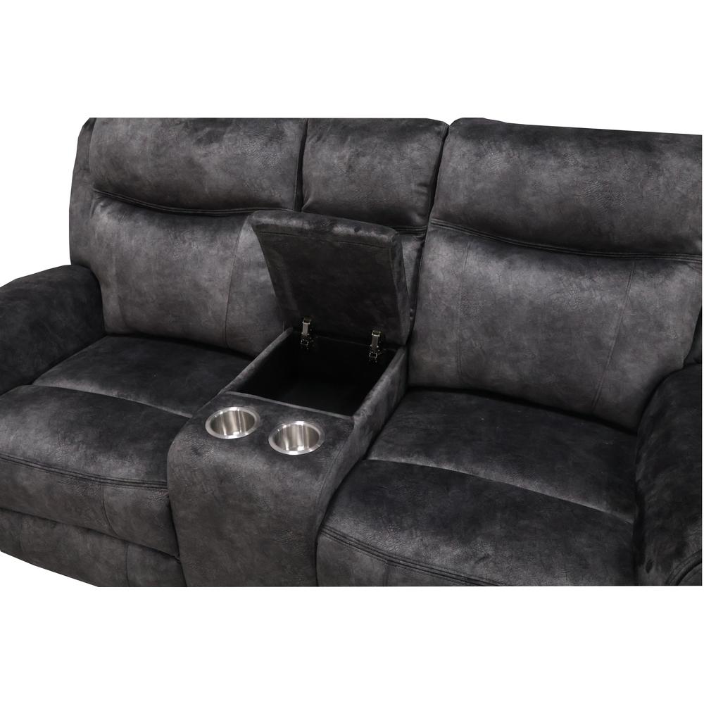 Park City Console Loveseat W/ Dual Recliners-Slate. Picture 4