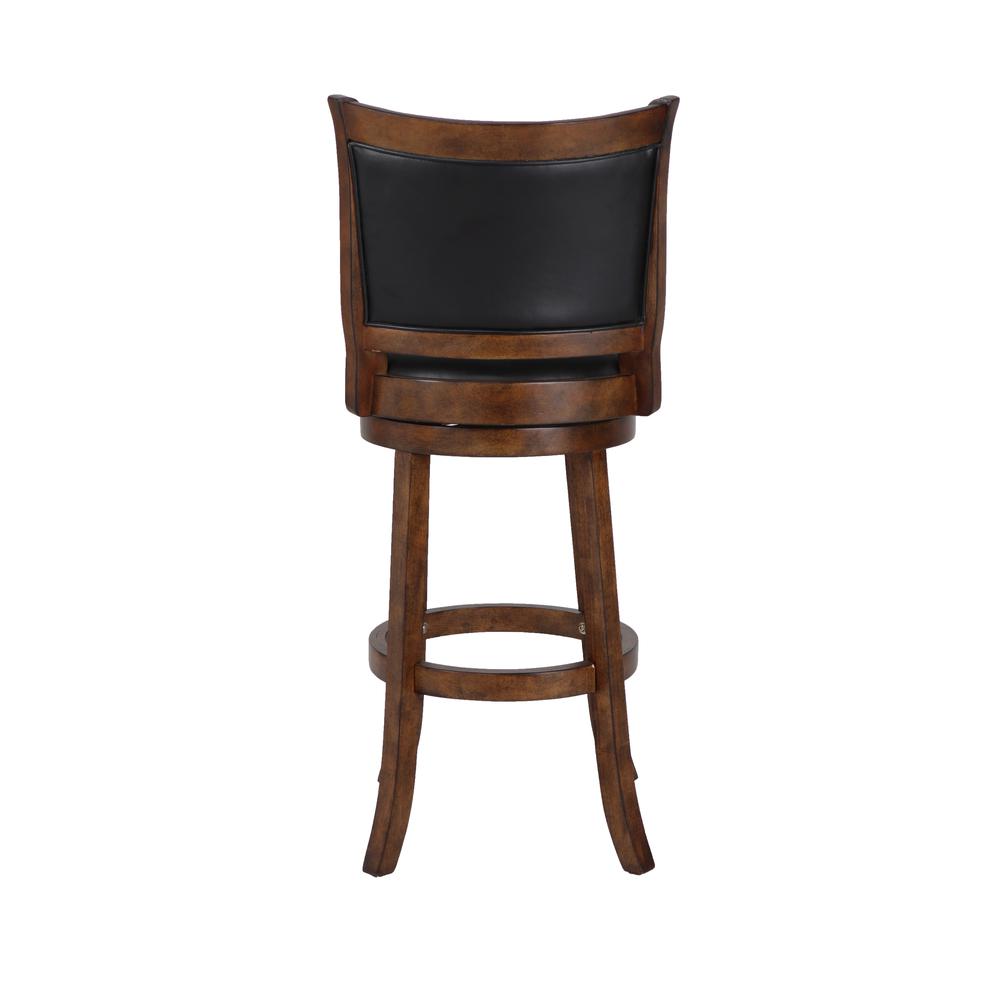 Bristol Wood Swivel Bar Stool with PU Seat in Dark Brown. Picture 3