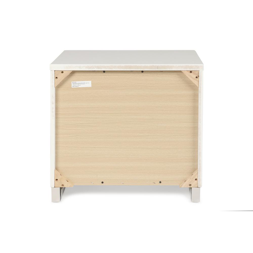 Furniture Sapphire Solid Wood 2-Drawer Nightstand in White. Picture 7