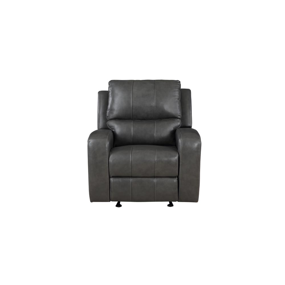 Linton Leather Glider Recliner-Gray. Picture 2