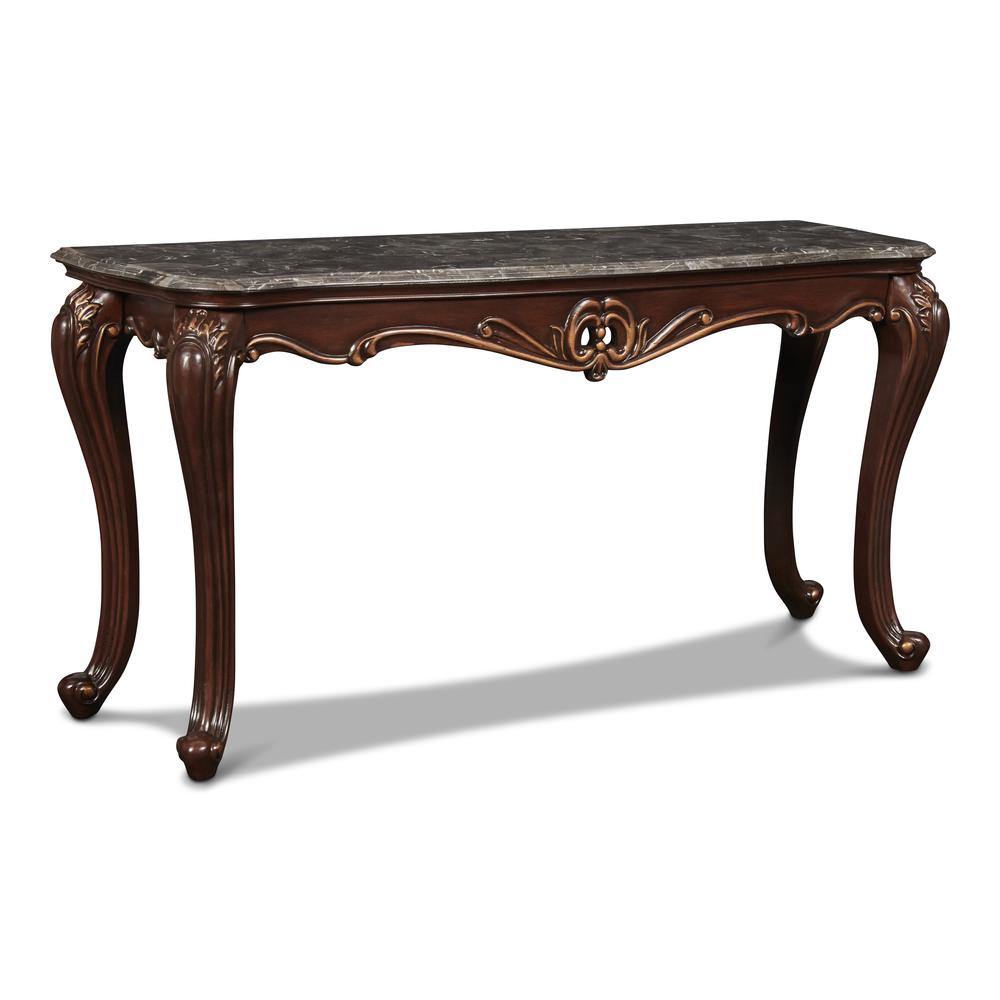 Furniture Constantine Wood Console Table with Rolled Feet in Cherry. Picture 1